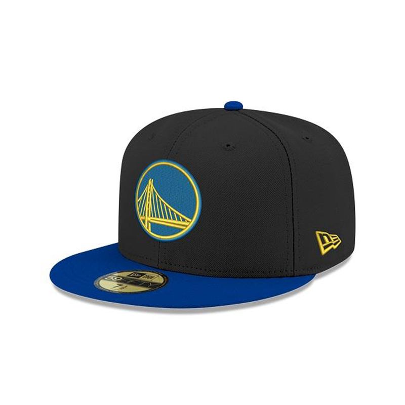 NBA Golden State Warriors Two Tone 59Fifty Fitted (OKI3874) - Black New Era Caps